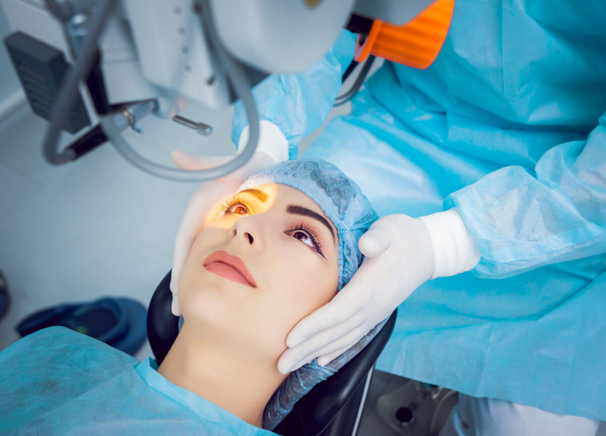 The operation on the eye. squint surgery